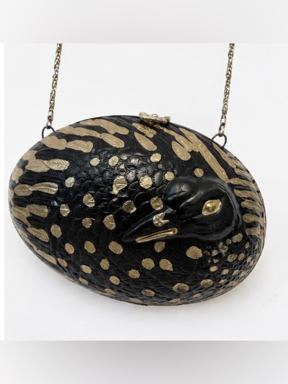 Vintage 1970s Mixed Metal Bird Minaudière Evening Bag